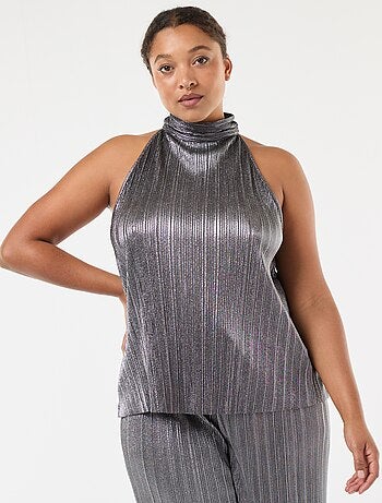 Top emmanchures américaines maille plissée