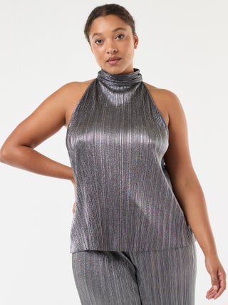 Top emmanchures américaines maille plissée