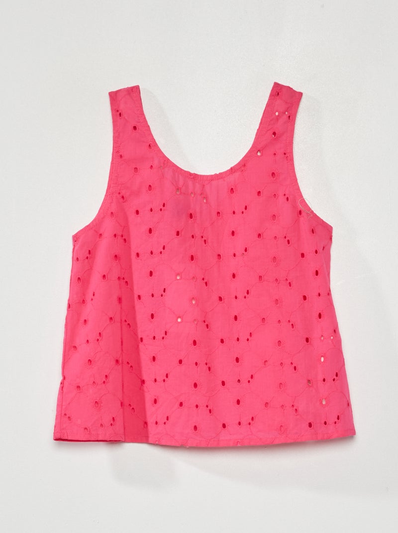 Top en broderie anglaise Rose - Kiabi