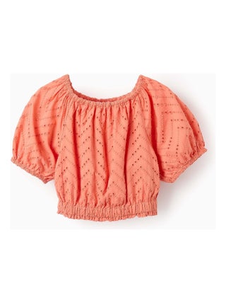 Top en Coton avec Broderie Anglaise