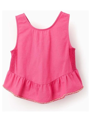 Top en Coton et Lin avec Perles