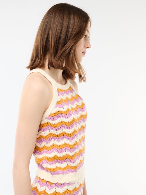 Top en crochet à emmanchures américaines - Kiabi