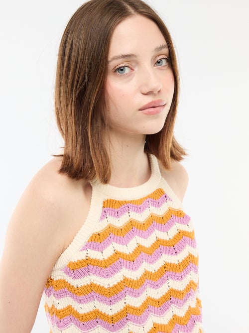 Top en crochet à emmanchures américaines - Kiabi