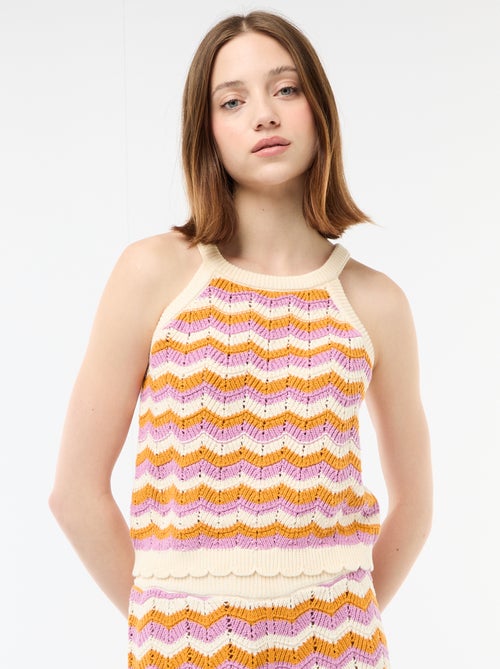 Top en crochet à emmanchures américaines - Kiabi