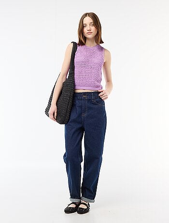 Top en crochet ajouré avec emmanchures larges