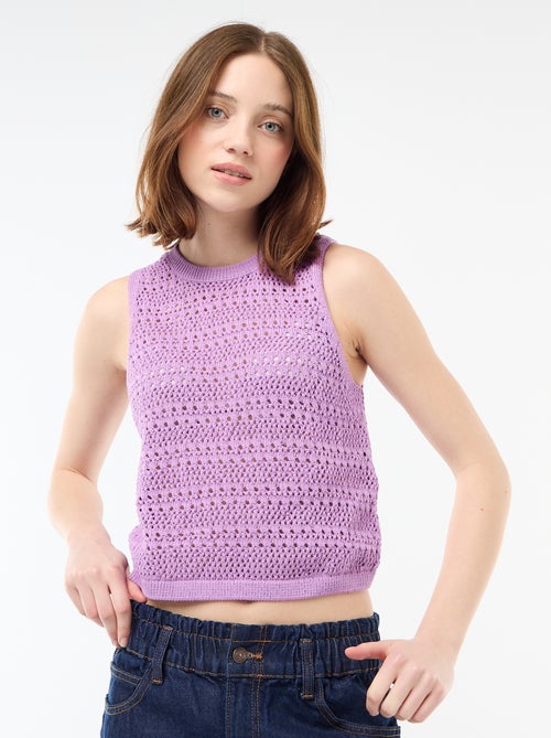 Top en crochet ajouré avec emmanchures larges - Kiabi