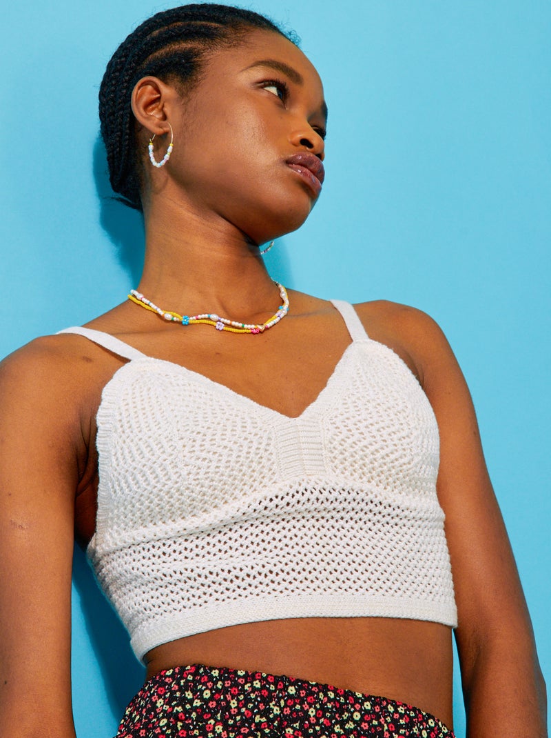 Top en crochet Blanc - Kiabi