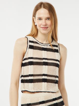 Top en crochet rayé