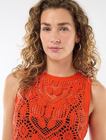 Top en crochet sans manches