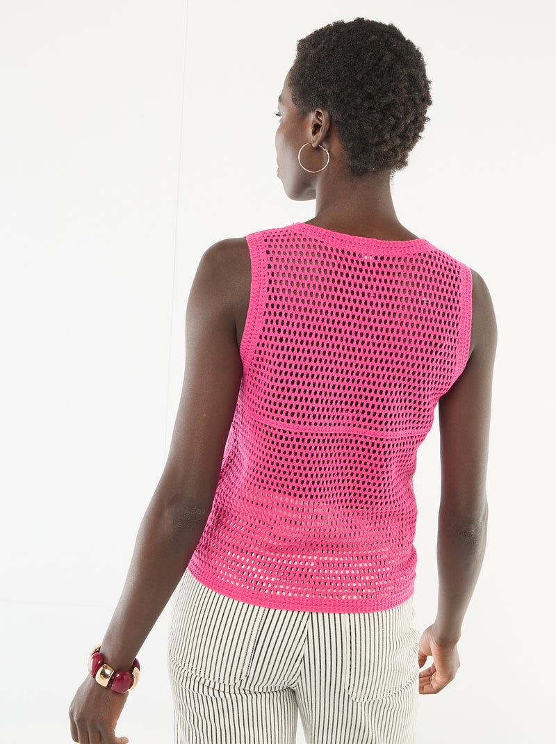 Top en crochet sans manches Rose - Kiabi