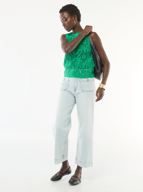 Top en crochet sans manches - Kiabi