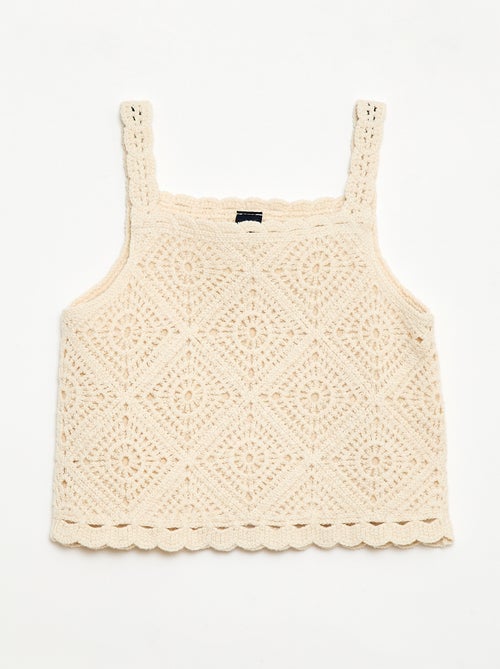 Top en crochet uni - Kiabi
