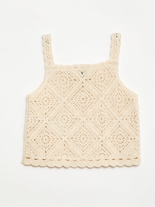 Top en crochet uni - Kiabi