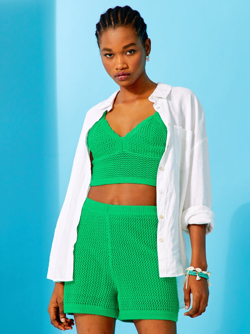 Top en crochet Vert - Kiabi