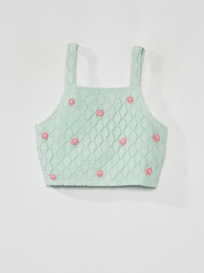 Top en crochet vert - Kiabi