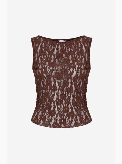 Top en dentelle drape penti - Kiabi Top en dentelle drape penti - Kiabi