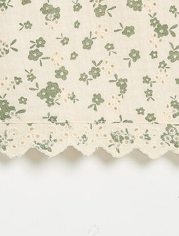Top en gaze de coton et imprimé 'fleurs'