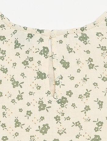 Top en gaze de coton et imprimé 'fleurs'