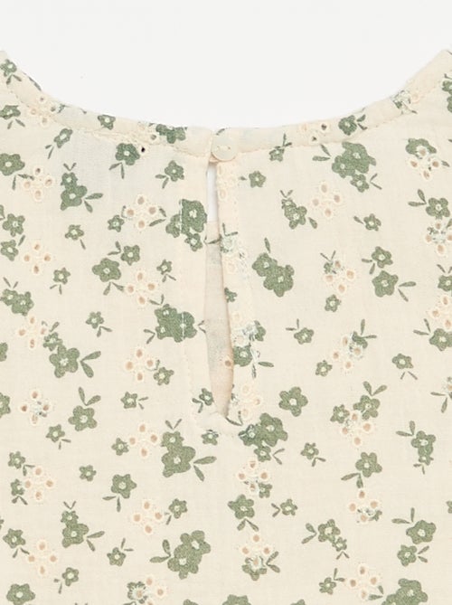 Top en gaze de coton et imprimé 'fleurs' - Kiabi Top en gaze de coton et imprimé 'fleurs' - Kiabi
