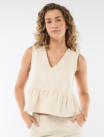 Top en jean col V