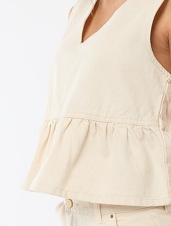 Top en jean col V