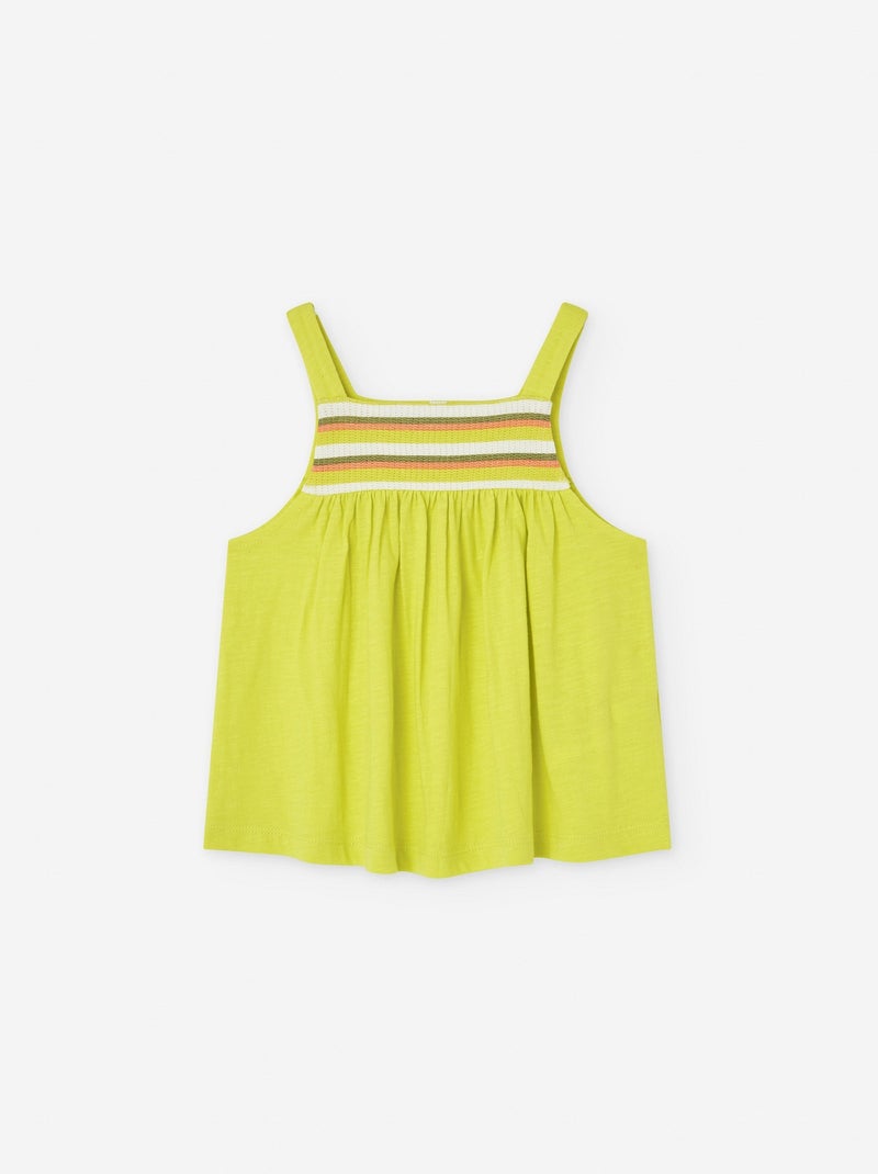 Top en Jersey avec Détails de Rayures Vert clair - Kiabi