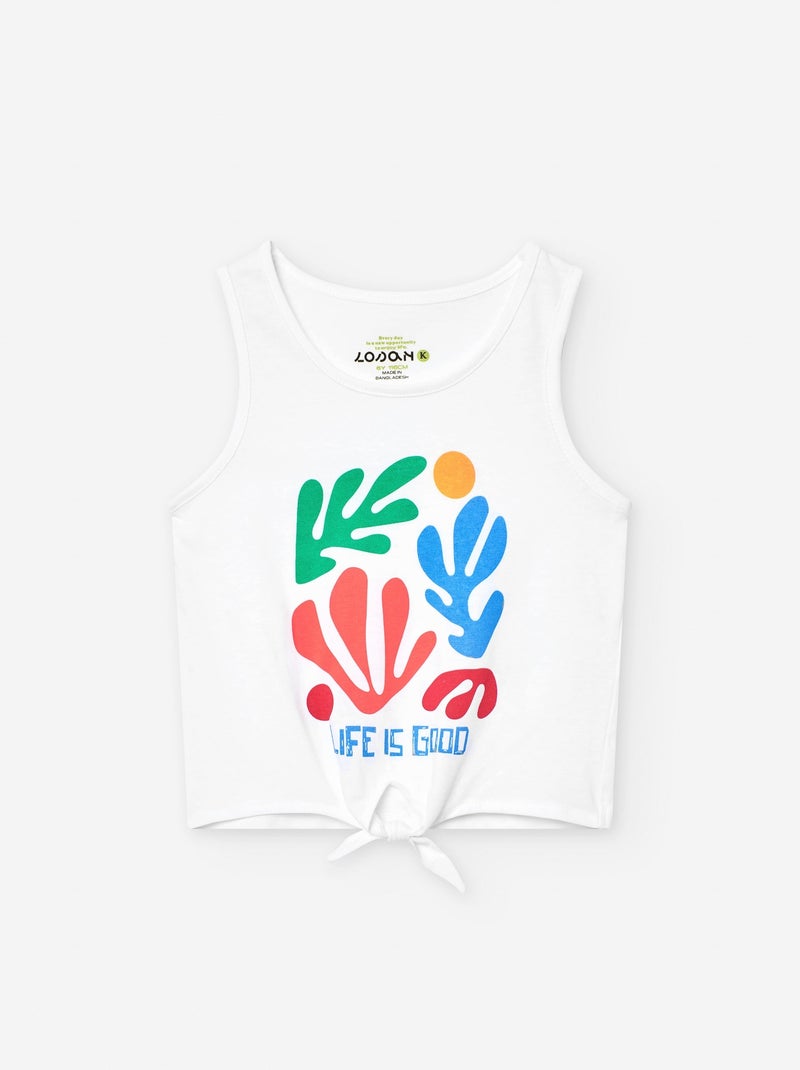 Top en Jersey avec Nœud à la base Blanc - Kiabi