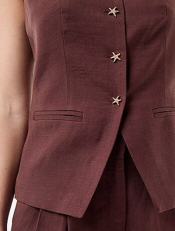 Top en lin esprit veste sans manches