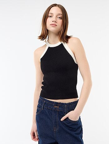 Top en maille à emmanchures américaines