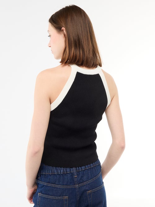 Top en maille à emmanchures américaines - Kiabi