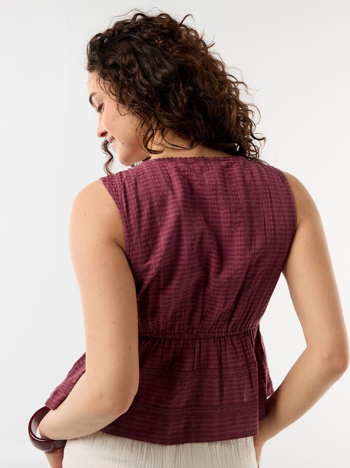 Top en maille ajourée sans manches - Kiabi