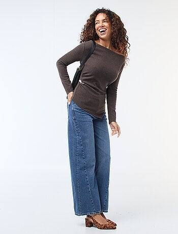 Top en maille asymétrique