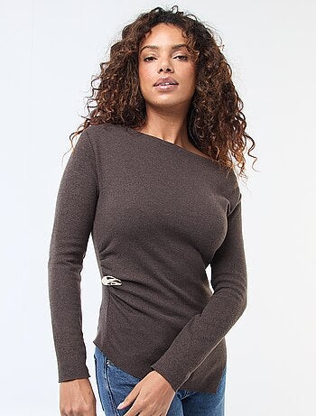 Top en maille asymétrique