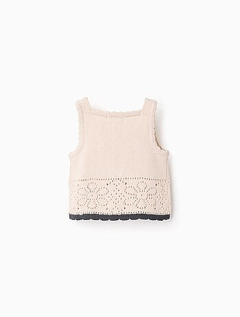 Top en Maille avec Fleurs au Crochet