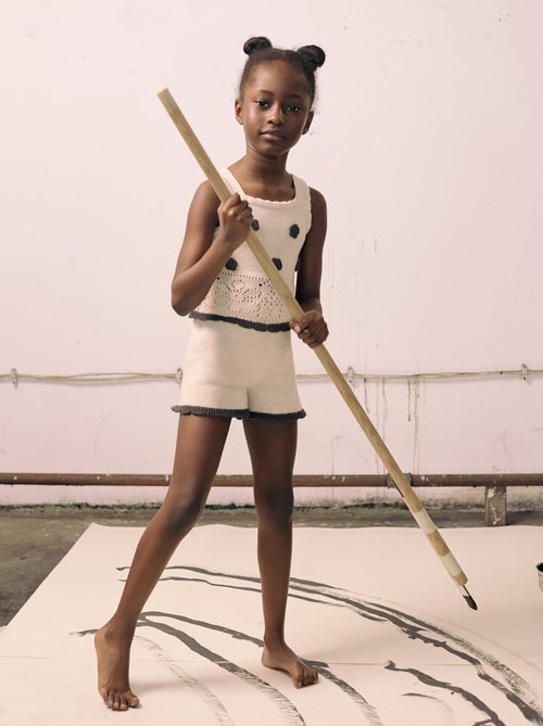 Top en Maille avec Fleurs au Crochet - Kiabi