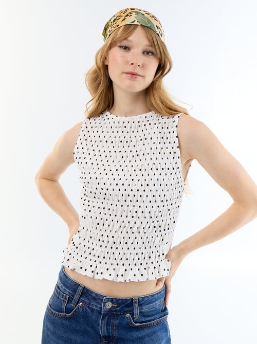 Top en maille gaufrée sans manches - Kiabi