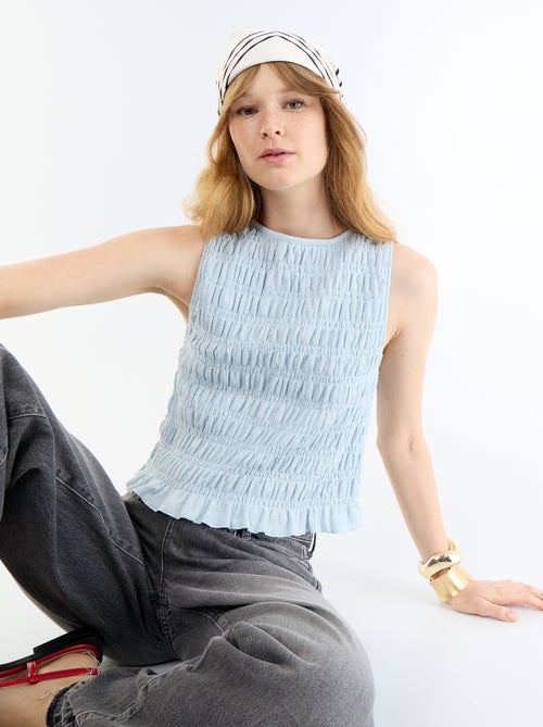 Top en maille gaufrée sans manches - Kiabi