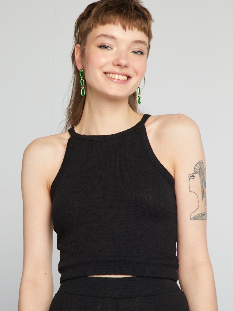Top en maille Noir - Kiabi