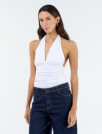 Top en matière stretch tour de cou