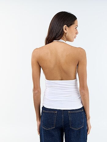 Top en matière stretch tour de cou