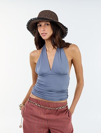 Top en matière stretch tour de cou