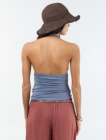 Top en matière stretch tour de cou