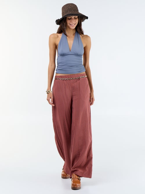 Top en matière stretch tour de cou - Kiabi