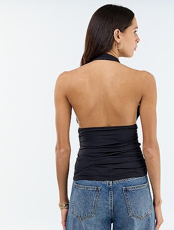 Top en matière stretch tour de cou