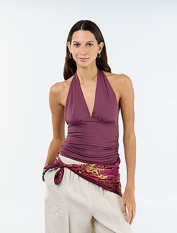 Top en matière stretch tour de cou