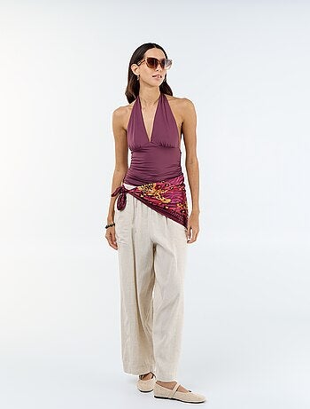 Top en matière stretch tour de cou