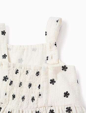 Top en Mousseline de Coton avec Broderies