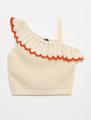 Top en tricot à col asymétrique