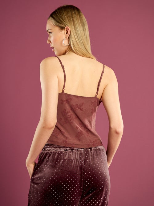 Top en tulle à motif fleuri - Kiabi