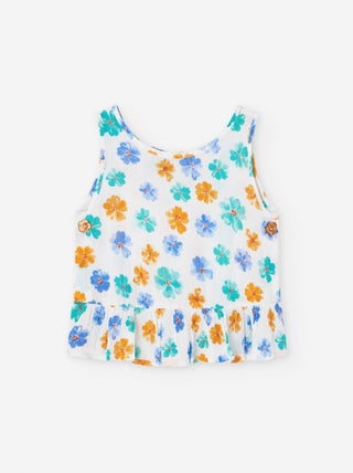 Top en Voile Motif Floral